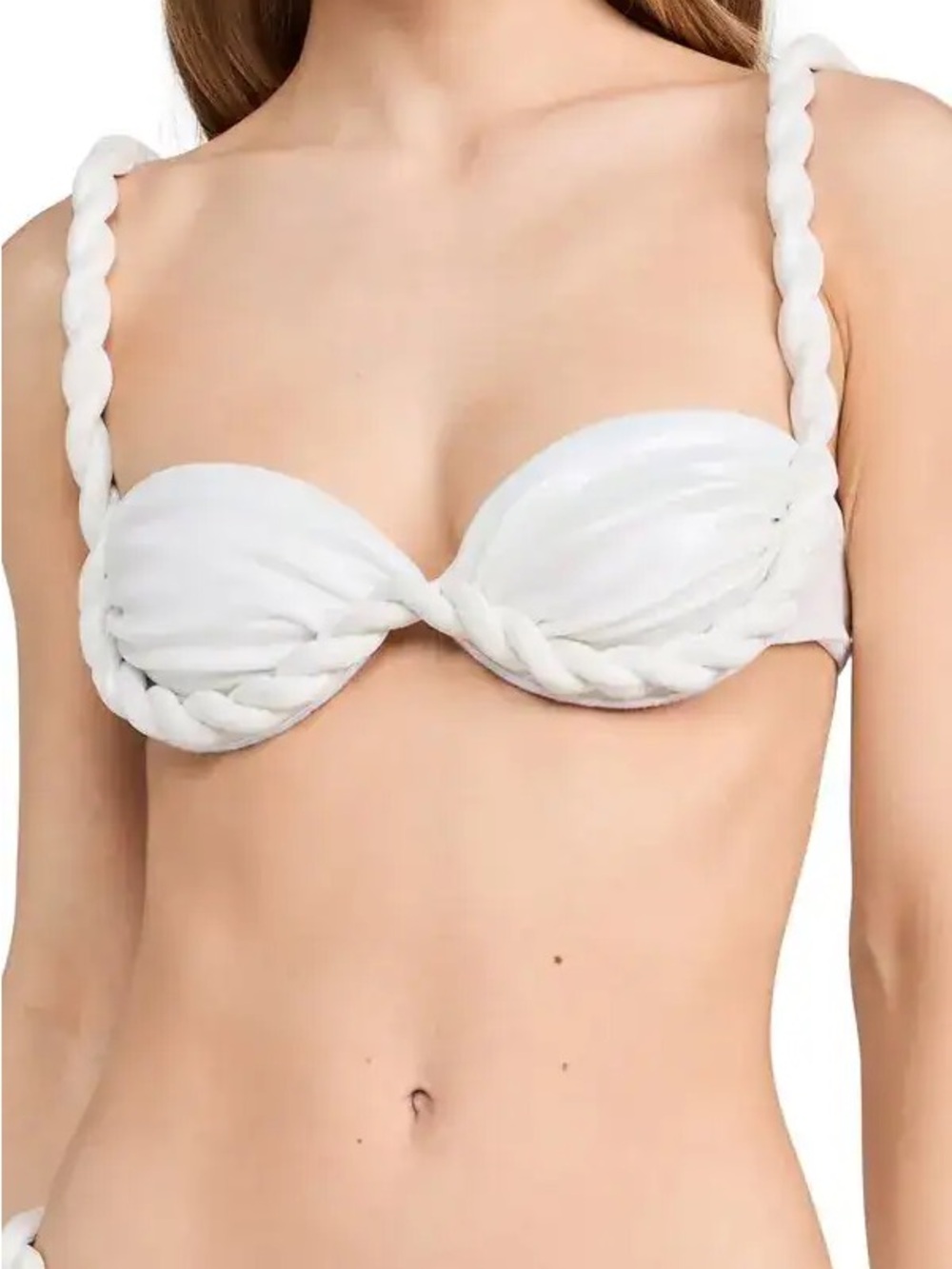 Bahia Maria Olivia Tornasol White Rope Twisted Strap Bikini Top